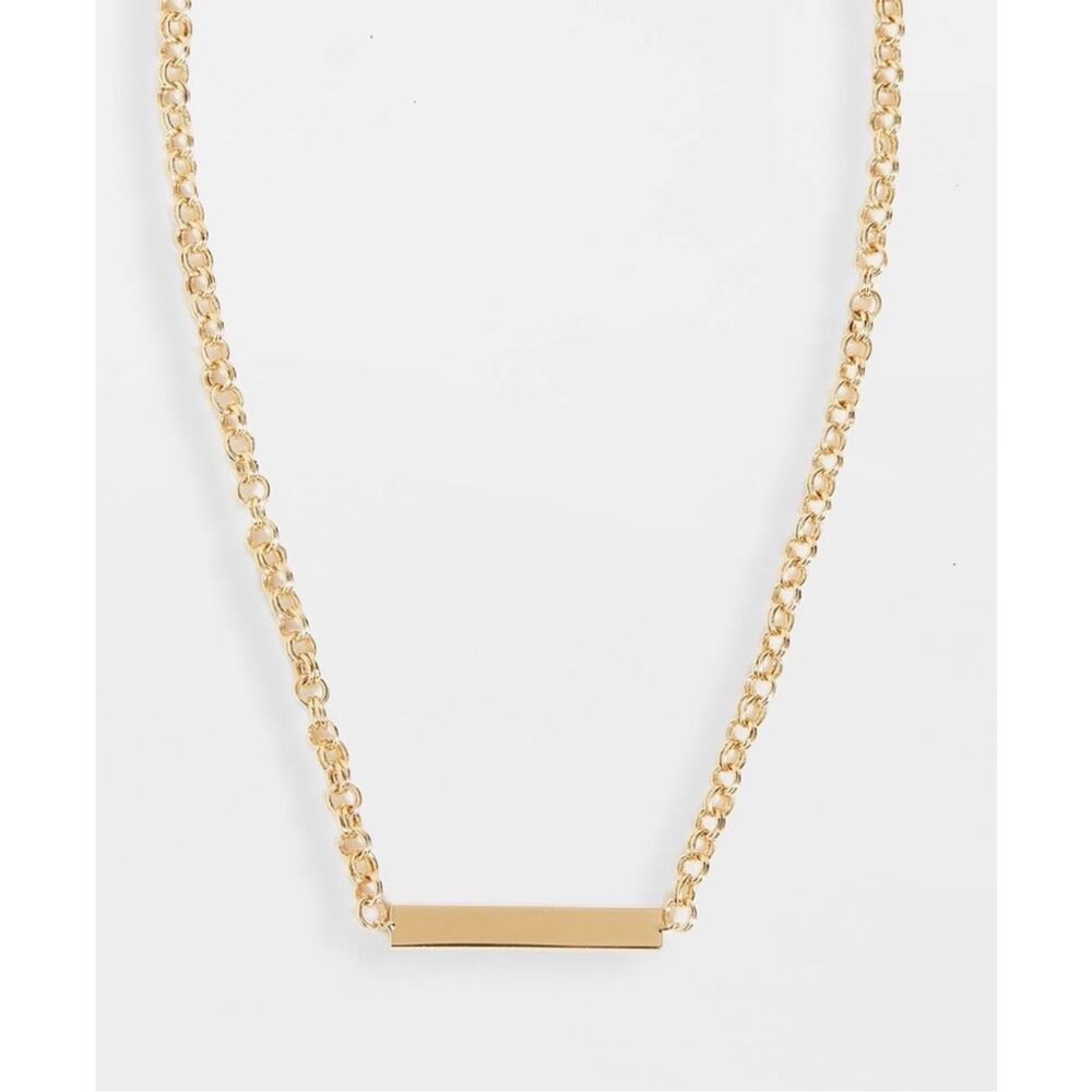 Gorjana Lou Tag Gold ID Necklace rare - Picture 3 of 8